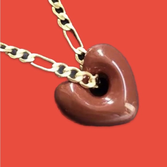 Madewell Enamel Heart Pendant Necklace NWOT - Picture 14 of 15